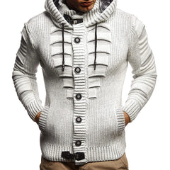 Männer mit Kapuze -Strickjacke Pullover Männer Pullover Jumper Jacke