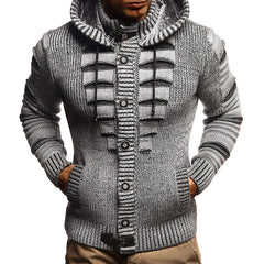 Men Hooded Cardigan Sweater Men's Sweaters Jumper Jacket