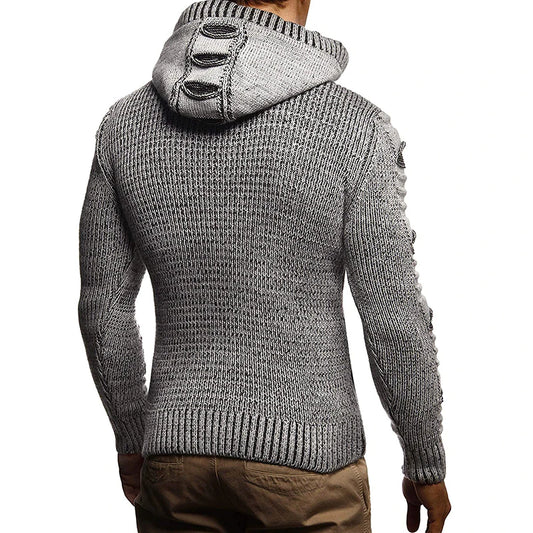 Männer mit Kapuze -Strickjacke Pullover Männer Pullover Jumper Jacke