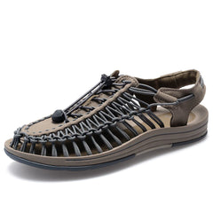 Herren komfortabler Verband Anti-Rutsch-Kee-Resistant Closed-Toe Beach Casual Webe Pendel Sandalen