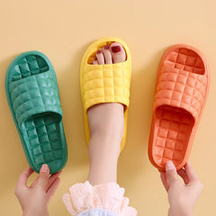 Thick Platform Bathroom Home Slippers Women Men Summer Cloud Slippers Non-slip Flip Flops Couples Soft Sole EVA Indoor Slides