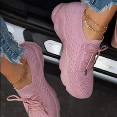 Sneakers de plate-forme à lacets pour femmes