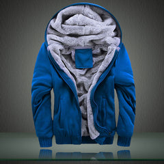 Men's Casual Winter Thickened Warm Hooded Fleece Jacket