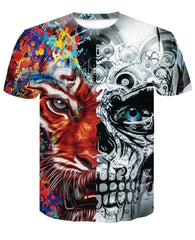 Men's Polyester Fiber Digital Print Casual Top