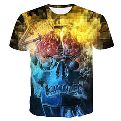 Men's Polyester Fiber Digital Print Casual Top