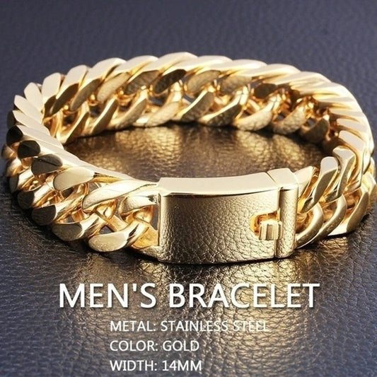 Classic Zinc Alloy Chain & Link Bracelet with Lock