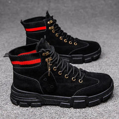 Nouveaux hommes bottes en cuir imperméable en dentelle de bottes militaires hommes Chaussures de cheville hiver