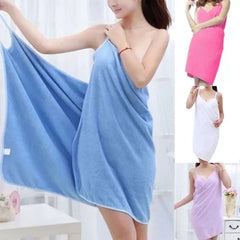 Absorbent Strap Bath Towel - Versatile Wearable Adult Bathrobe Showering One Piece