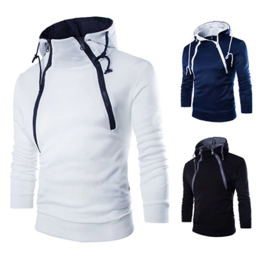 Men's Hoodie with Two-Way Zipper