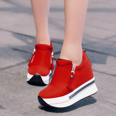 Platform Waterproof Canvas High Heel Casual Shoes