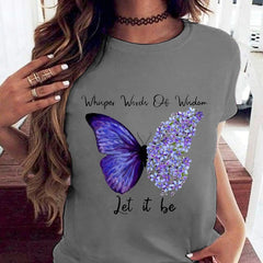 Whisper of Hippie Shirt Fashion Women's Short Short Short-Shirt Accenite It Women's T-shirt T-shirt