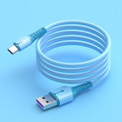 Liquid silicone data cable with light for Apple Android TYPE-C Huawei mobile phone.