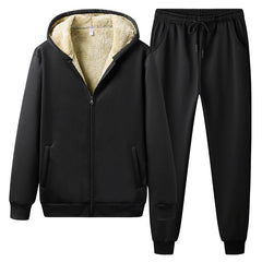 Men's Casual Sportsuit with Thermal Hoodies