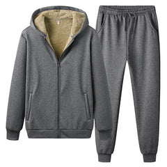 Men's Casual Sportsuit with Thermal Hoodies