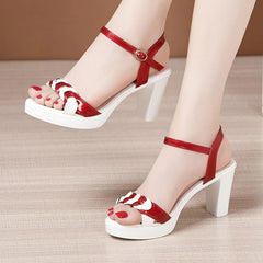 High Heels Platform Female Female Women's Block Heel Sandals