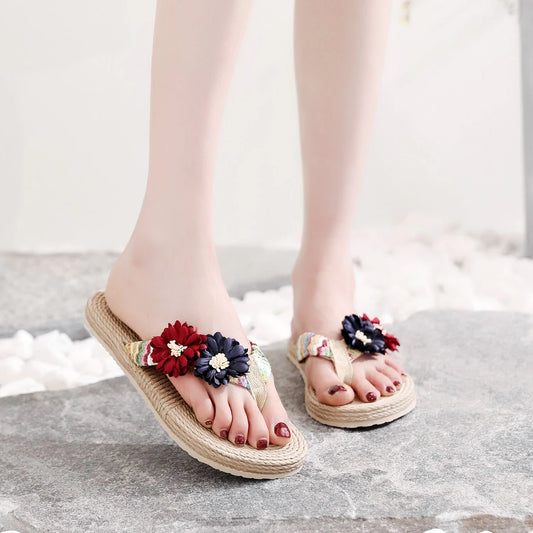 Trendy Floral Pinch Flip Flops