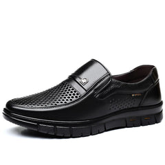 Letnie wentylacyjne buty skórzane w średnim wieku plus rozmiar puste sandały oryginalne skórzane bez poślizgu