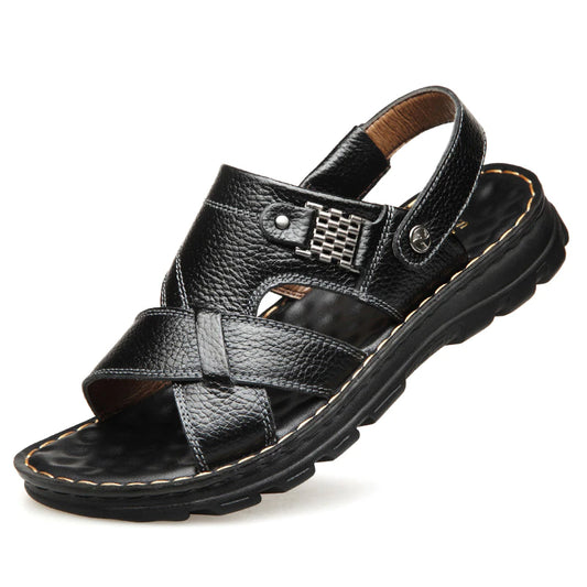 Neue Männer erste Schicht Cowide Strandschuhe Mode Freizeitschuhe Leichte und bequeme rutschfeste Sandalen Sommersandalen Männer Männer