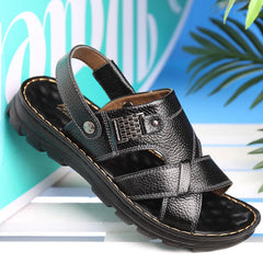 Neue Männer erste Schicht Cowide Strandschuhe Mode Freizeitschuhe Leichte und bequeme rutschfeste Sandalen Sommersandalen Männer Männer