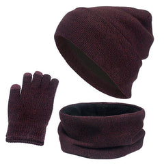 Gorro de tres piezas, bufanda, bufanda táctil