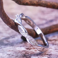 Metemjiao 14k rose rose pile tweeted twist twist anneau en diamant rass de mariage fête des femmes bijoux de mode de mode pour femmes (7)