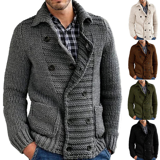 Knitted Sweaters Men New Button Placket Cardigan Sweater Coat Jacket Casual Slim Fit Knitwear Pull Homme Sweater Male Clothing