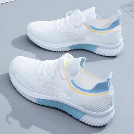 Sneaker in rete traspirante leggera con suola morbida che assorbono e scarpe da donna flyknit