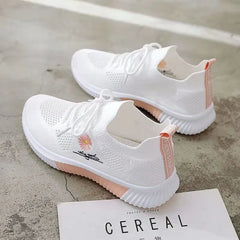 Lightweight Breathable Mesh Sneakers with Soft Shock Absorbing Sole and Flyknit Women's Shoes