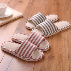 Casa interior Pareja anti-Slip Soft Bottom Summer Summer Linen Sweats Sweat-Absorbent Slippers para mujeres y hombres