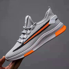 Spring Men's Shoes Trendy Casual Sports Shoes Fashionable Flying Woven Breathable Mesh Shoes Outdoor Running Shoes