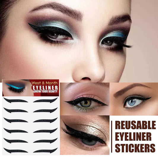 6 Paare Eyeliner -Aufkleber Selbstkleber Lidschatten Bühne Make -up Double Eyelid Stickers Party Nachtclub Augen Make -up