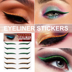 6 Pairs Eyeliner Stickers Self Adhesive Eye Shadow Stage Makeup Double Eyelid Stickers Party Nightclub Eye Makeup