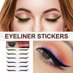 6 paires Autocollants eyeliner auto-adhésifs de fard à paupières maquillage de scène doubles autocollants de la paupière fête de nuit maquillage des yeux