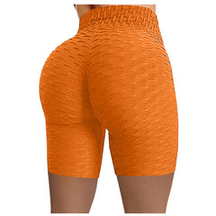 Pantalones cortos Leggings para mujeres Pantalones de yoga que corre Fitness Pants de yoga pliegues con ciclismo de cadera de cintura alta pantalones cortos