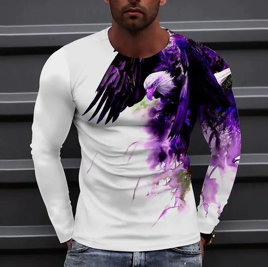 T-shirt per maniche lunghe da uomo Trend di moda digitale 3D 3D