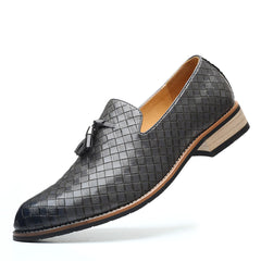 Herren-Slip-on Split Leder Gingham Schuhe