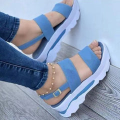 Sandals plate-forme féminin sandales chaussures d'été femmes talons sandalias mujer calices légères chaussures talons plate-forme sandales