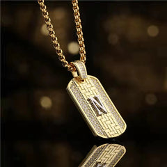 Accessories English Written words letter Pendant fashion Rhinestone personality Men necklace