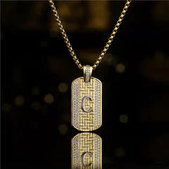 Accessories English Written words letter Pendant fashion Rhinestone personality Men necklace