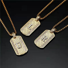 Accessories English Written words letter Pendant fashion Rhinestone personality Men necklace