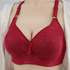 sexy Plus Size bras flower middle age female Gather Underwear