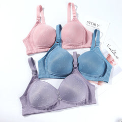 sexy Plus Size bras flower middle age female Gather Underwear