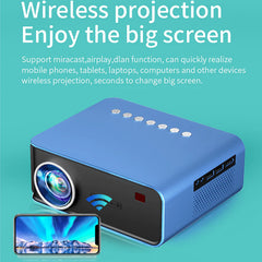 T4 Proyector portátil LED Mini 1080p Soporte HD Home Theatre Miracast incorporado en YouTube WiFi Proyector de pantalla múltiple