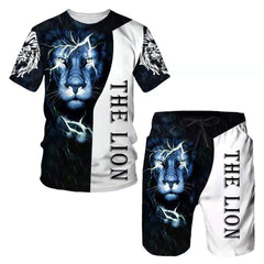 Sort et t-shirts imprimés de motif d'animal 3D Lion 3D