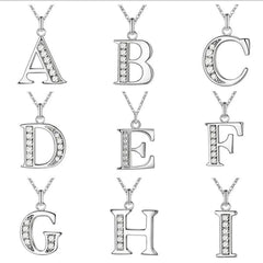 26 Letters English Trendy Street Fashion Couple Creative Simple All-fitting Diamond Studded Fashion Necklace