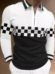 Camisa de polo de manga larga de otoño para hombres