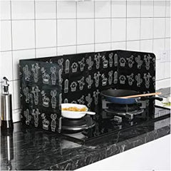 Splatter Screens Black Anti Splatter Shield Guard Oil Splash Guard Aluminum Foil Oil Block Oil Barrier Anti-Splashing Oil Baffle, 2 Pieces Cookware Accessories