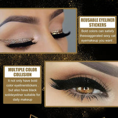 4 Paare selbstklebende Wimpern Glitzer Glitzer Lidschattenaufkleber Eyeliner-Aufkleber