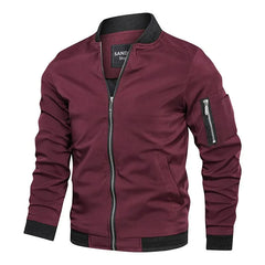 Herren Baseballkragen schlichte Mantel Freizeitjacke