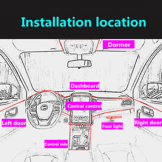 Lámparas decorativas interiores de automóvil Strips Atmósfera Lámpara fría Consola decorativa Consola Auto LED Ambient Luces 1/2/3/4/5M